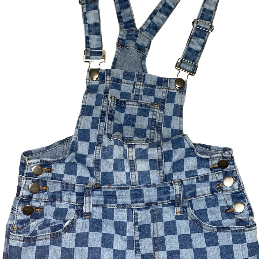 Fashion Nova Blue Checkered Skinny Jumpsuit - Picture 6 of 7